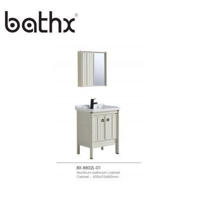 Modern Style Rectangular Aluminum Bathroom Cabinet 60cm Best Price Space Saver Bath Vanity Cabinet