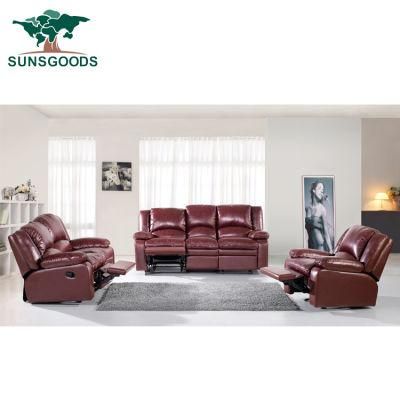 Factory Supply 321 Genuine Leather Furniture Modern Bedroom Living Room Sofa