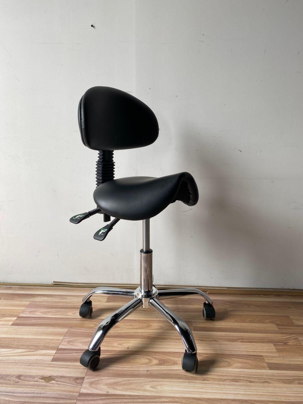 Best Selling Ergonomic Adjustable Office Saddle Stool with Backrest