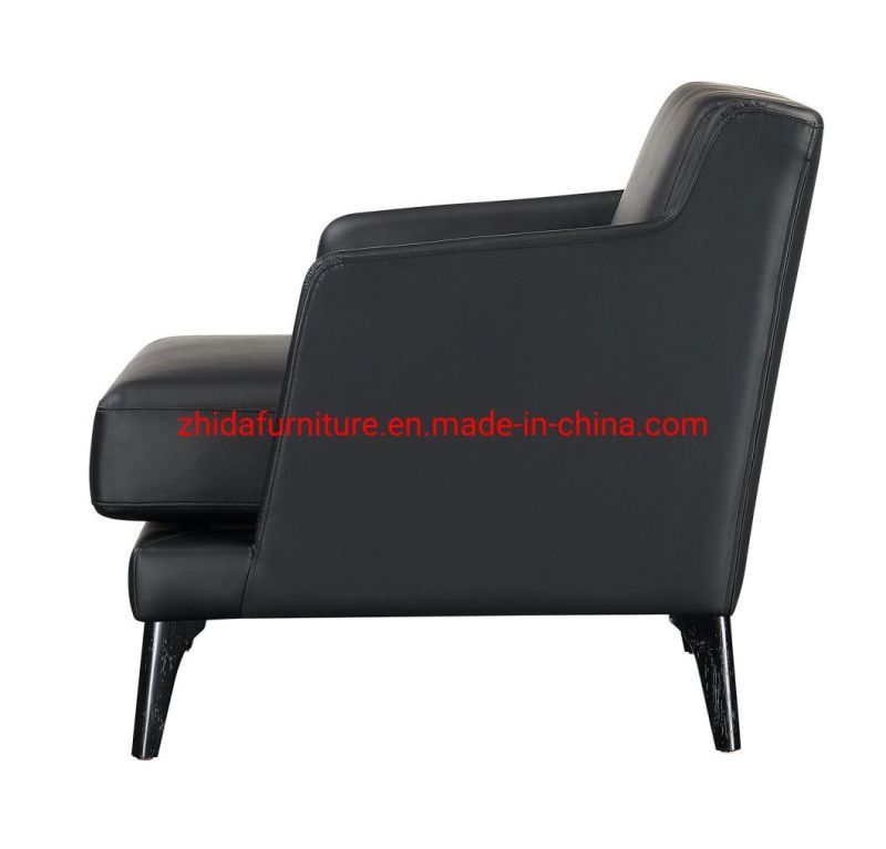 Micro Fiber Leather Living Room Furniture Single Leisure Chair with Black Leather