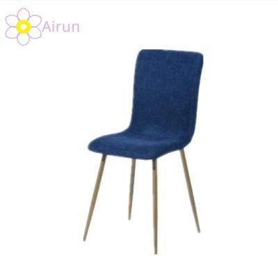 Modern Vetvel Fabric Metal Legs Dining Chair in Many Colors