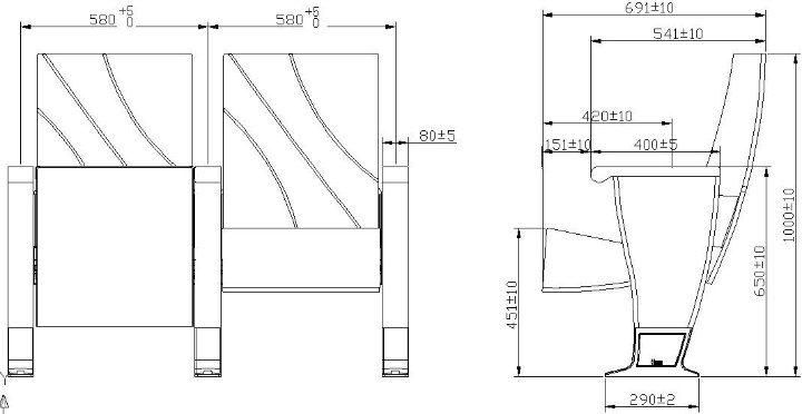 Aluminum Leg European Style for Church Cinema Stadium School Conference Cinema Theatre Chair