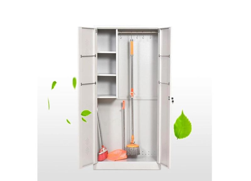 Actory Direct Sales Lockable Broom Outdoor Storage Garden Tool Clean Cabinet Patio Cupboard Metal Office Furniture Modern