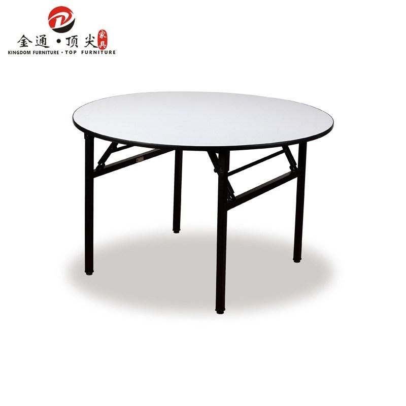 Custom Made Foshan Shunde Furniture Banquet Folding Buffet Round Wedding Table with Cloth