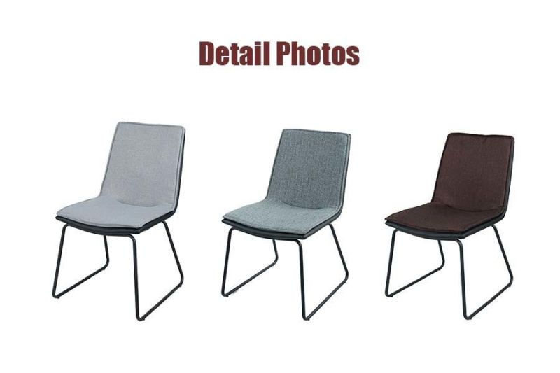 modern Home Furniture PU Back Upholstered Fabric Leather Dining Chair