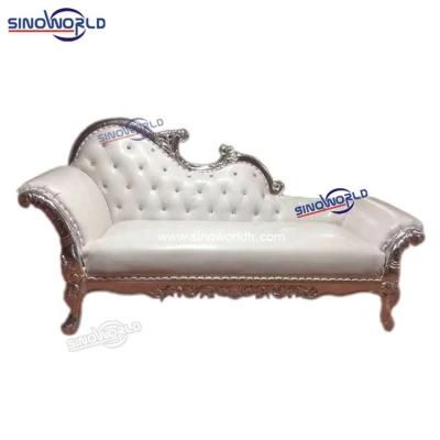Modern design SPA Chaise Ivory Leather Gold Frame Massage Leisure Furniture