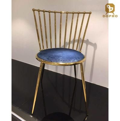 Luxury Antique Hot Sale Banquet Hotel Golden Stainless Steel Dining Chair