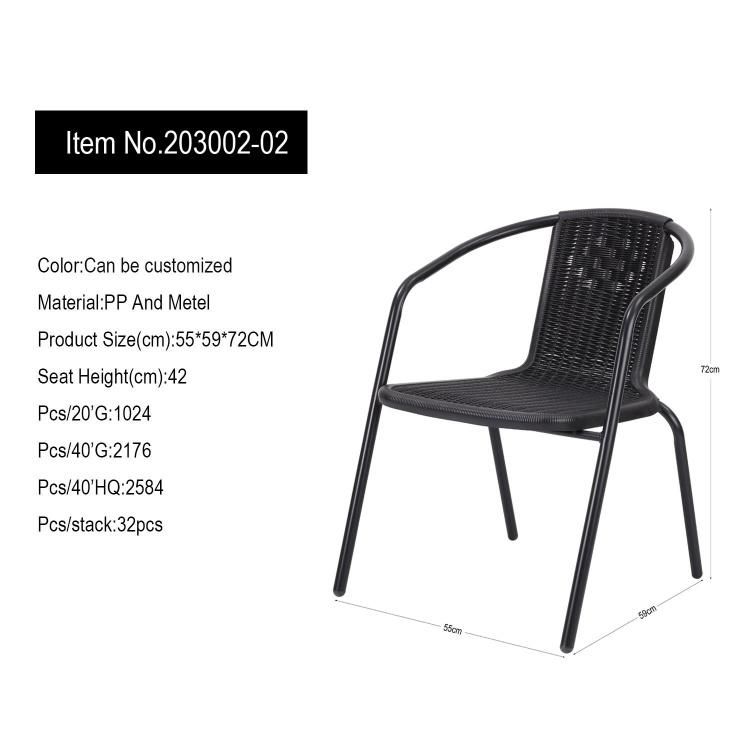 Hot Sale Modern Stackable Living Room Furniture Rattan-Look Plastic Injection Bistro Chair