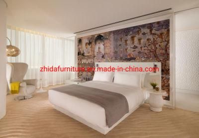 American Style Modern Apartment Villa Furniture Hotel Living Room Bedroom Fabric King Size Bed for Wholesale
