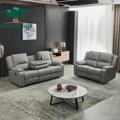 Most Popular Modern Style Wooden Frame Living Room Leather Sofa