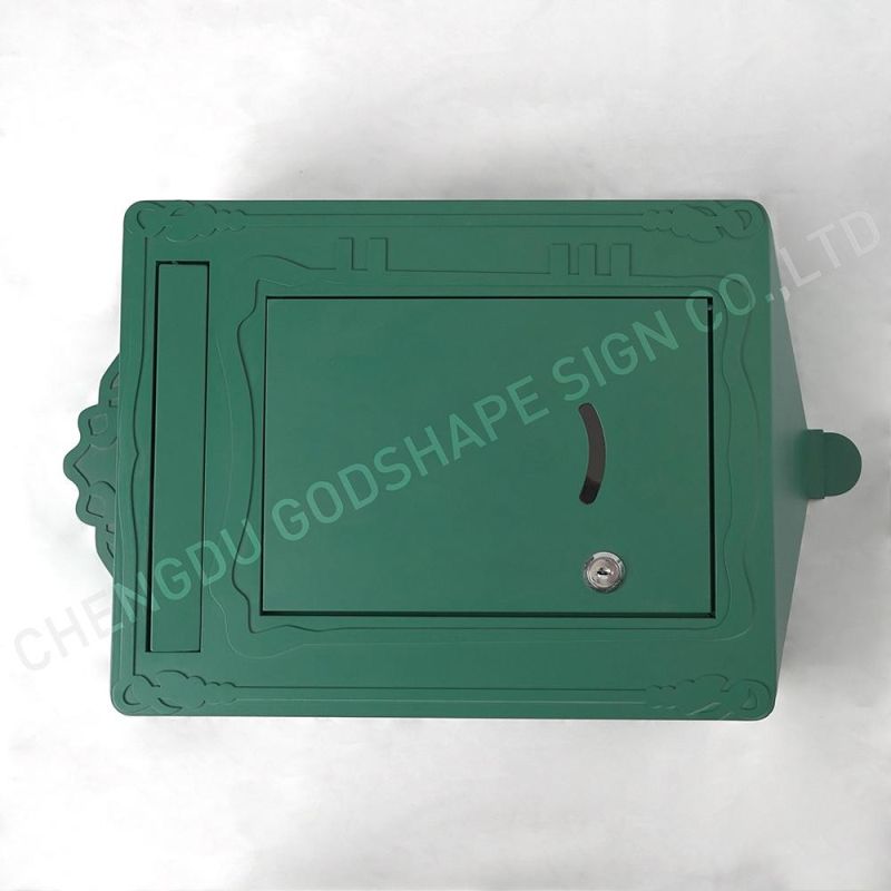 Wall Mounted Green Lock Classical Modern Style Waterproof Metal Post Letter Box