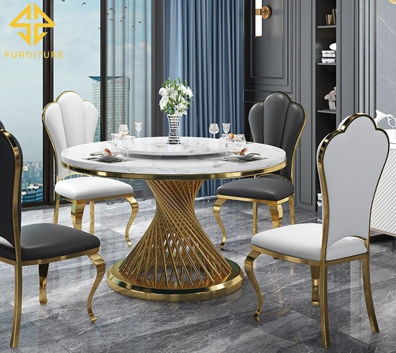 Luxury Golden Coffee Table Dining Table for Home Furniture