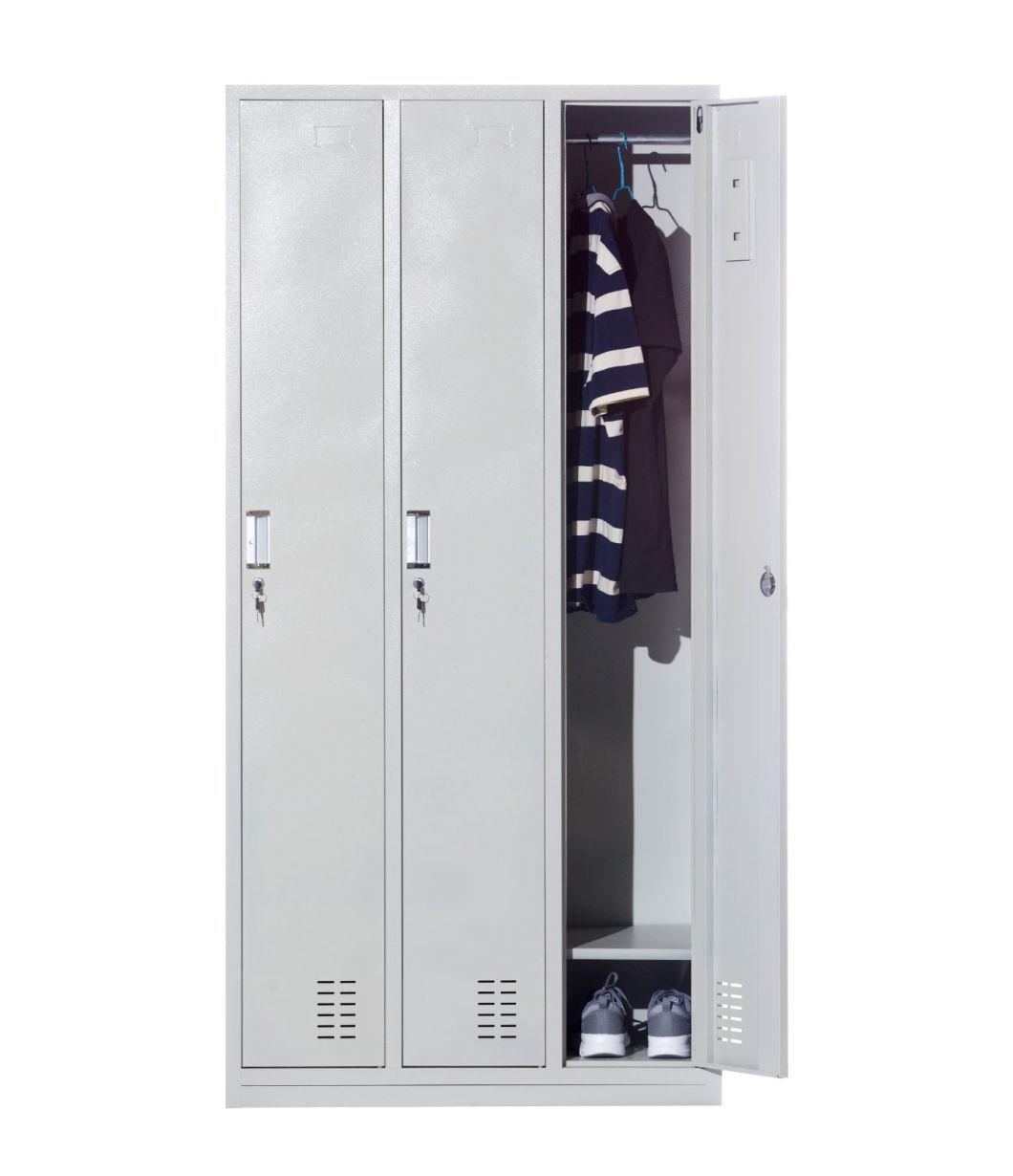 Modern 3 Compartments Uniform Coats Lockers for Team Room