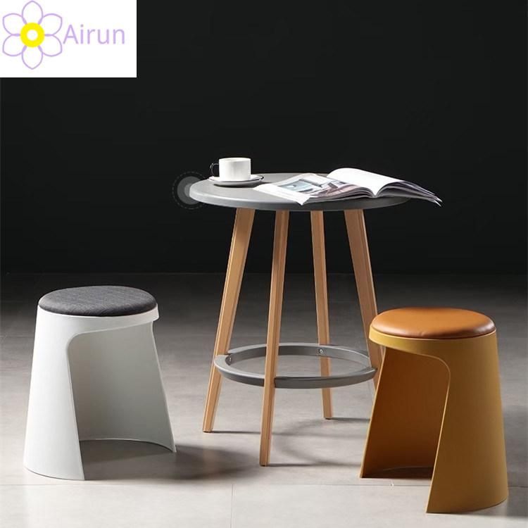 2020 Best Selling Fabric Sponge Plastic Storage Stool Removable Fashion Bar Fancy Round Stool for Living Room Furniture