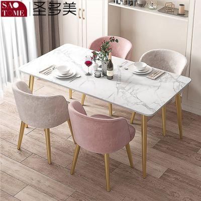 Modern Living Room Dining Room Furniture Golden Foot Net Red Dining Table