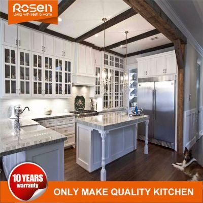 Custom Modern Simple Transparent High Capacity PVC Finish Kitchen Cabinet