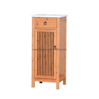 Home Furniture Bamboo Washroom Vanity Cabinets Standing Rack Bathroom Storage Cabinet