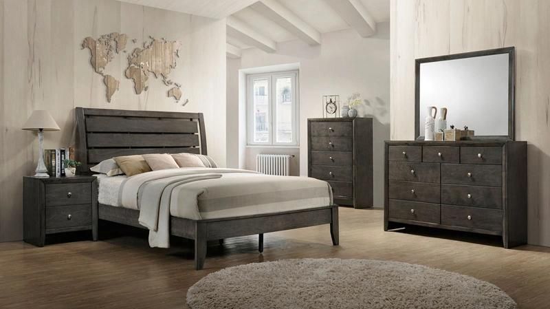 Nova Modern and Clean Design Deep Brown Finish Platform Bed