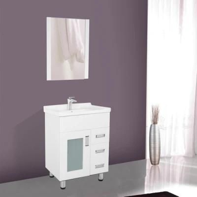 White PVC Bathroom Cabinet with Hings and Drawer