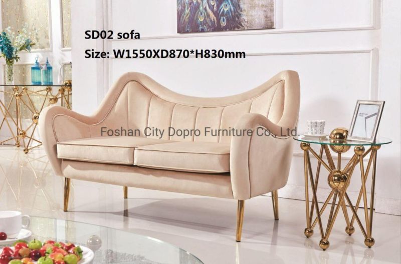 Dopro Modern Stainless Steel Polished Golden Living Room Leisure Sofa So02, SD02 Series