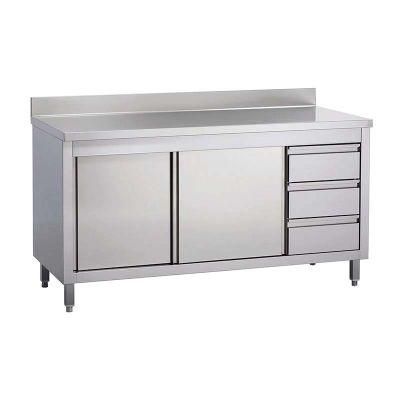 Stainless Steel Kitchen Cabinet Drawer Storage Cabinet with Backsplash