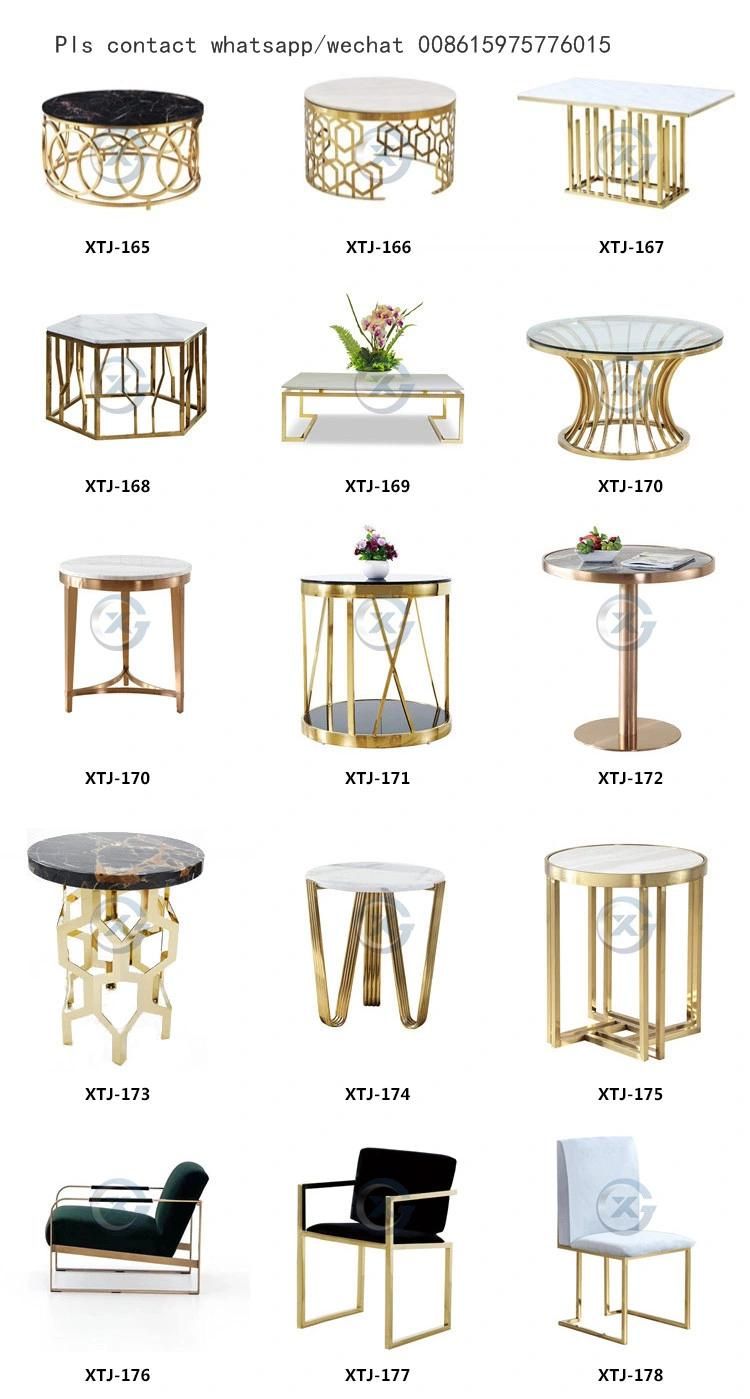 Hotel Furnishing Stainless Steel Side Table Gold Table Metal Base