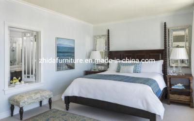 American Hotel Simple Solid Wood Furniture Fabric Bedroom Set