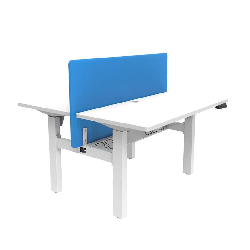 Smart Office Furniture Ergonomic Workstation Back to Back Height Adjustable 4 Legs Standing Desk