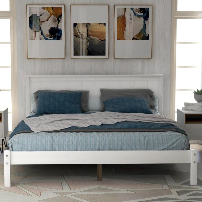 Wooden Bed Frame Headboard/Full Bed Frame/Center Support Foot/Mattress Base