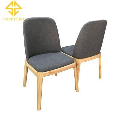 Nordic Design Apartment Furniture Wood Dining Chair with Fabric Seat