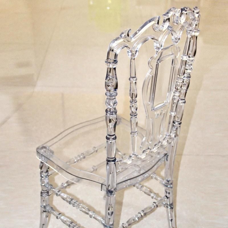 Modern Elegant Wedding Decoration Clear Acrylic Resin Royal Chiavari Chair