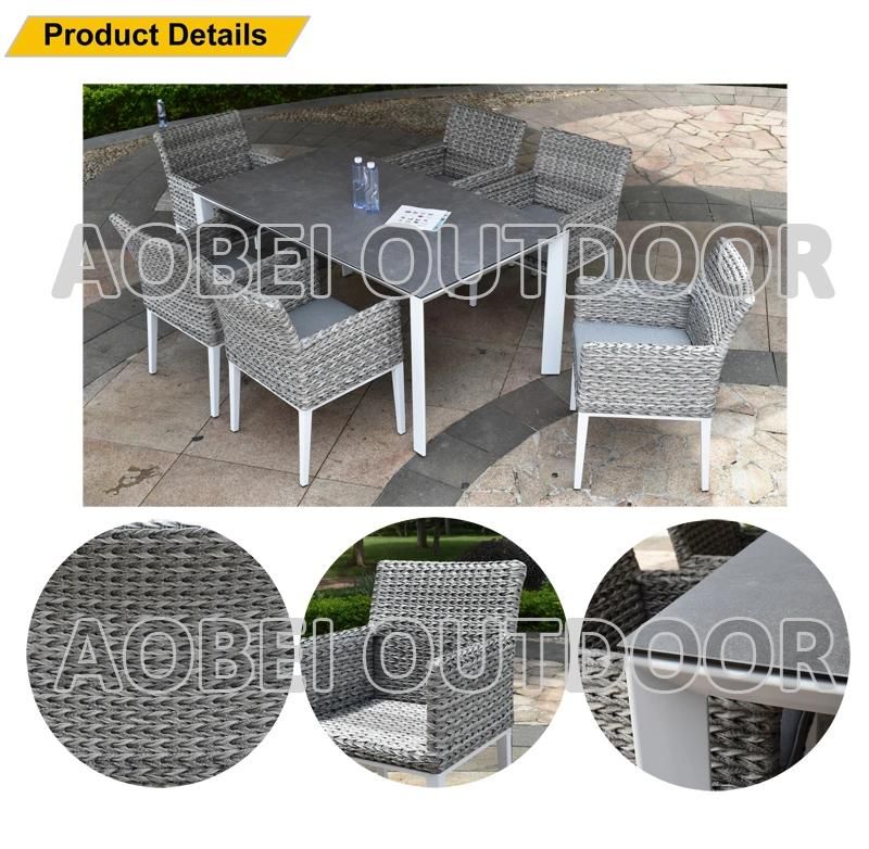 Modern Exterior Garden Patio Home Resort Hotel Restaurant Cafe Rope Outdoor Dining Chair Furniture Set