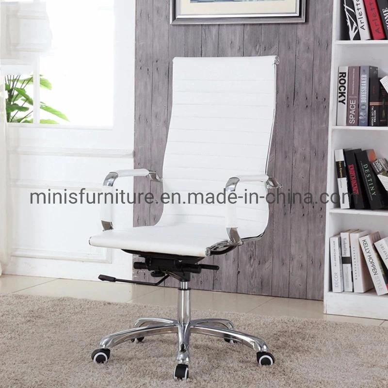 (M-OC280) Modern Office Furniture White Leather Low Back Meeting Chair with Gold Frame