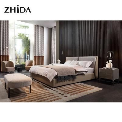 Home Bedroom Furniter Modern Design Leather with Fabric Bed