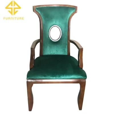 American Solid Wood Fabric Pull Buckle Living Room Casual Dressing Cafe Tufted Velvet Hotel Chair