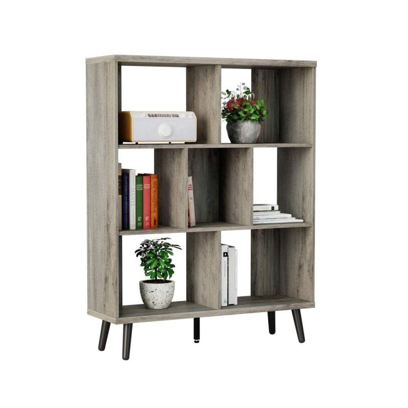 Bookshelf Modern Bookcase 7 Cube Storage