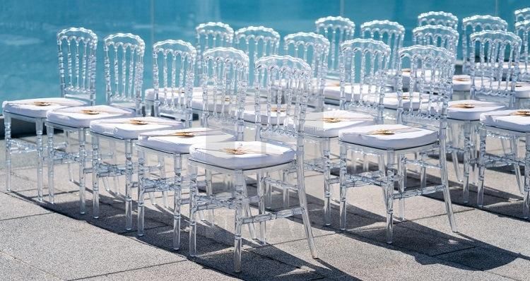 Transparent Resin Hotel Indoor and Outdoor Wedding Banquet Napoleon Chair