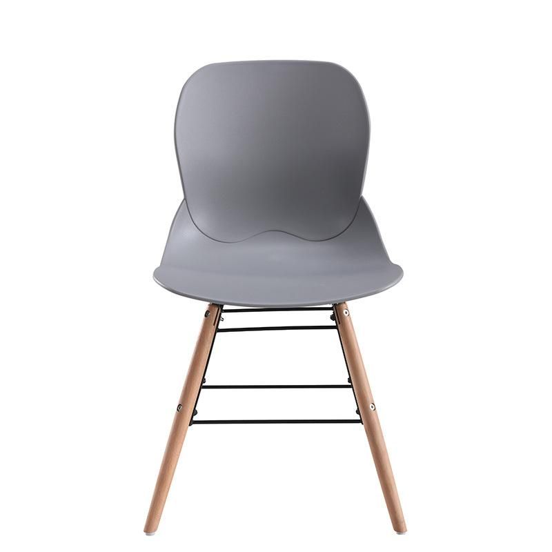 Modernfurniture Nordic Style Modern Chairs Outdoor Banquet Stool White PP Plastic Chair Wood Home Dining Furniture Restaurant Dining Chair for Dining Room