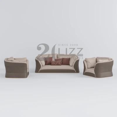 High Grade Euroopean Luxury Italian Style Geniue Leather Couch Living Room Floor Sofa with Unique Armchair