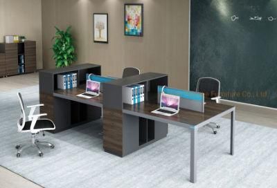 Modern Office Partition Furniture Wooden Melamine 4 Seats Workstation