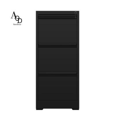 Office 3 Drawer File Metal 3-Drawer Filing Cabinet with Lock Black