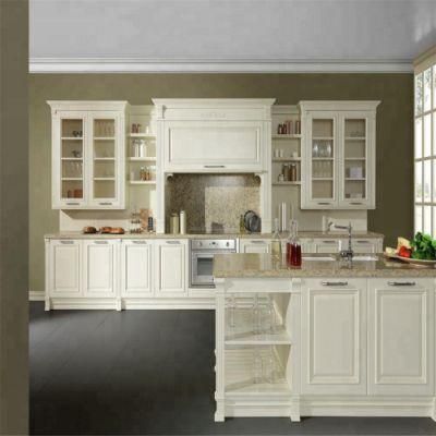 New Model Solid Raised Panel Door Modular Kitchen Cabinets