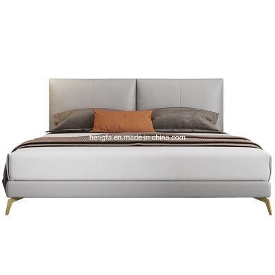 Foshan Factory Wholesale 1.8m Bedroom Furniture Bed Frames Modern Leather King Size Bed