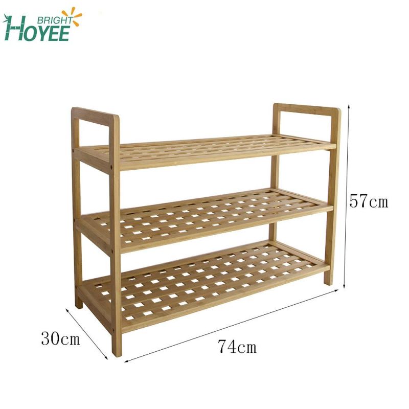 Utility Bamboo Shoe Rack 3 Tier Bamboo Antique Shoe Storage Rack