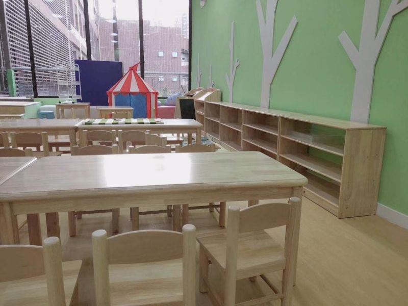 Kindergarten Study Classroom Table, Children Wood Home Table, Preschool Game Square Kids Table