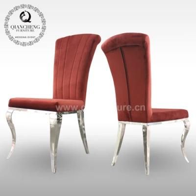 Silver Stainless Steel Legs Modern Dining Furniture Dining Chairs