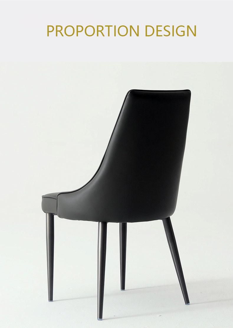 Modern Kitchen Dining Sets Furniture Metal Frame Leather Chairs
