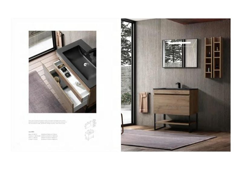 Wholesale European Modern Floor-Standing MDF Bathroom Vanity 800mm