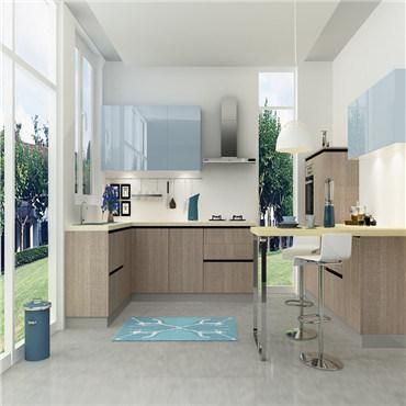 Modular Solid Wood Customize Kitchen Cabinets Lacquer Soft Close Full Extension