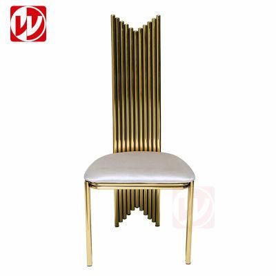 Wholesale Modern High Back Gold Stainless Steel Leather Fancy Wedding Chair